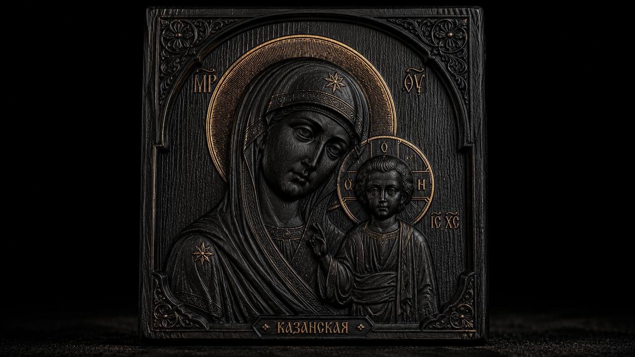 РЕЗНАЯ ИКОНА «Казанская» — визуализация